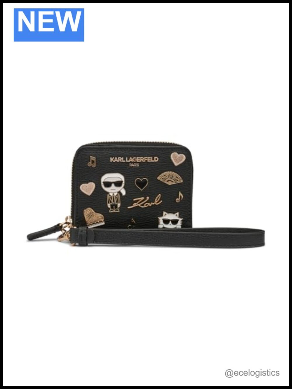Genuine Leather Wristlet Wallet with Zipper Closure